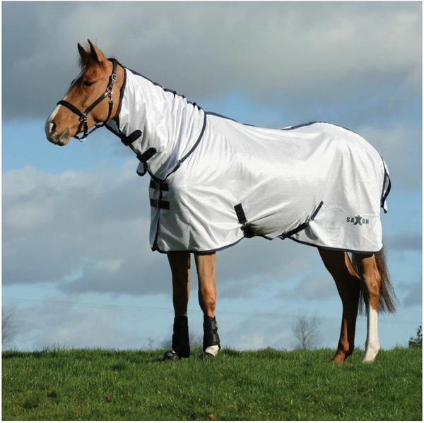Saxon Mesh Combo Neck Fly Rug 10029420 - White / Navy